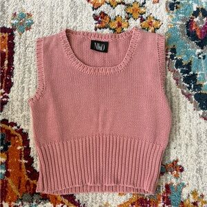 Pink Sleeveless Knit Top